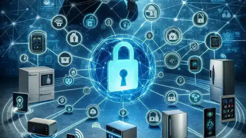"Secure IoT devices with strong passwords and encryption to prevent hacking attempts - infographic illustrating best practices for protecting smart home technology."